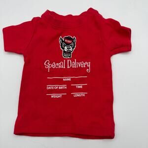 NC State Wolfpack Infant Bodysuit Red Creative Knitwear Birth Announcement